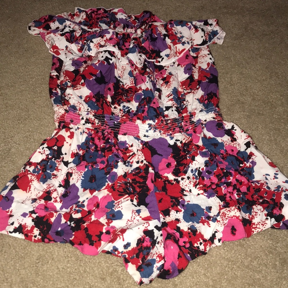 Strapless Floral Romper